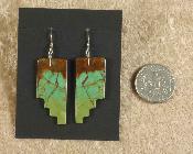 turquoise polished slab stair step earrings